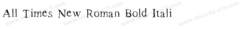 All Times New Roman Bold Italic字体转换